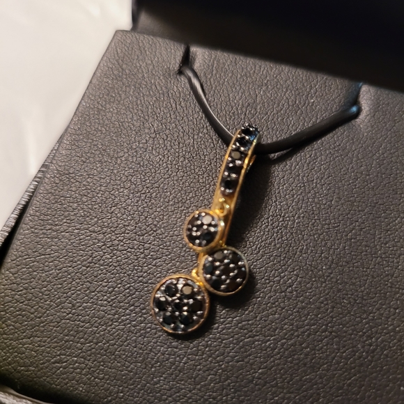 Pendant drop style w/ onyx 14kt - Picture 2 of 4
